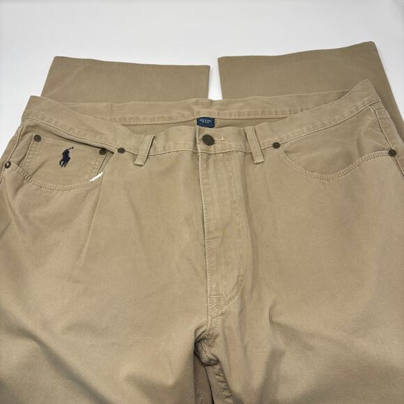 Polo Ralph Lauren Mens 40x31 Light Brown 5 Pocket Design Jeans - Picture 2 of 6